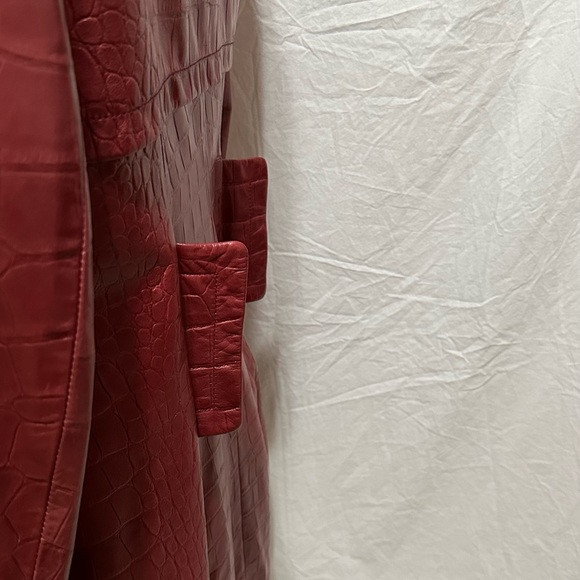 Christian Dior by John Galliano. Red croc-embossed lambskin leather FW 2005 - Picture 5 of 9